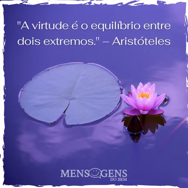 Vitória régia, flor e mensagem: A virtude é o equilíbrio entre dois extremos. – Aristóteles